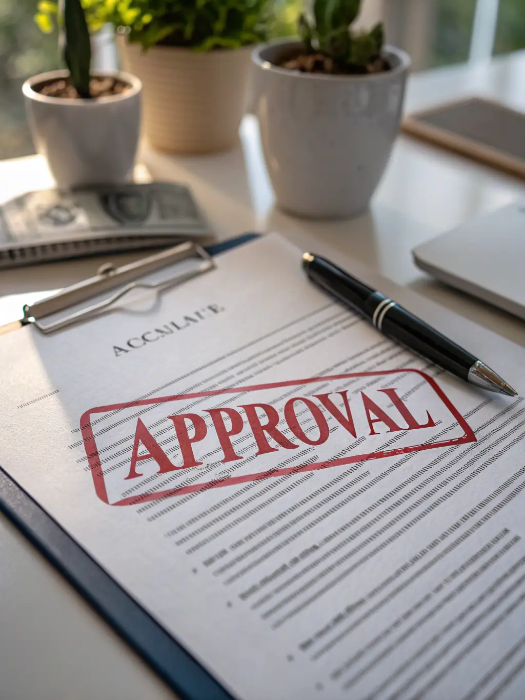 A close-up shot of a customs clearance document with a stamp of approval, symbolizing simplified import processes.