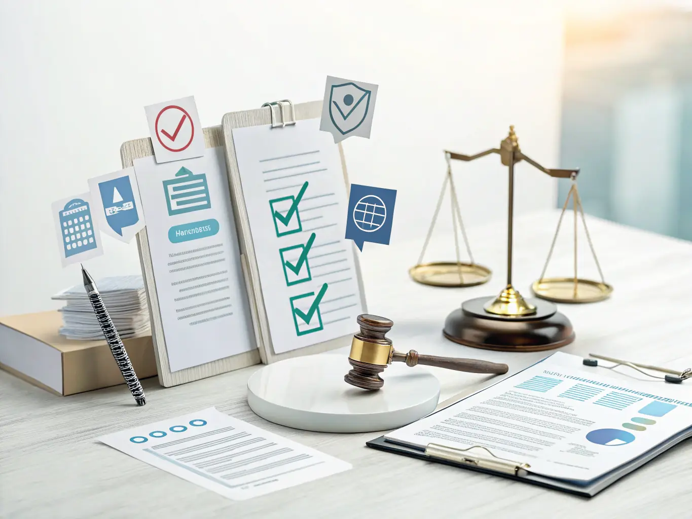 A graphic representation of complex international trade regulations being simplified and organized into a clear, manageable framework by Exim Americas.