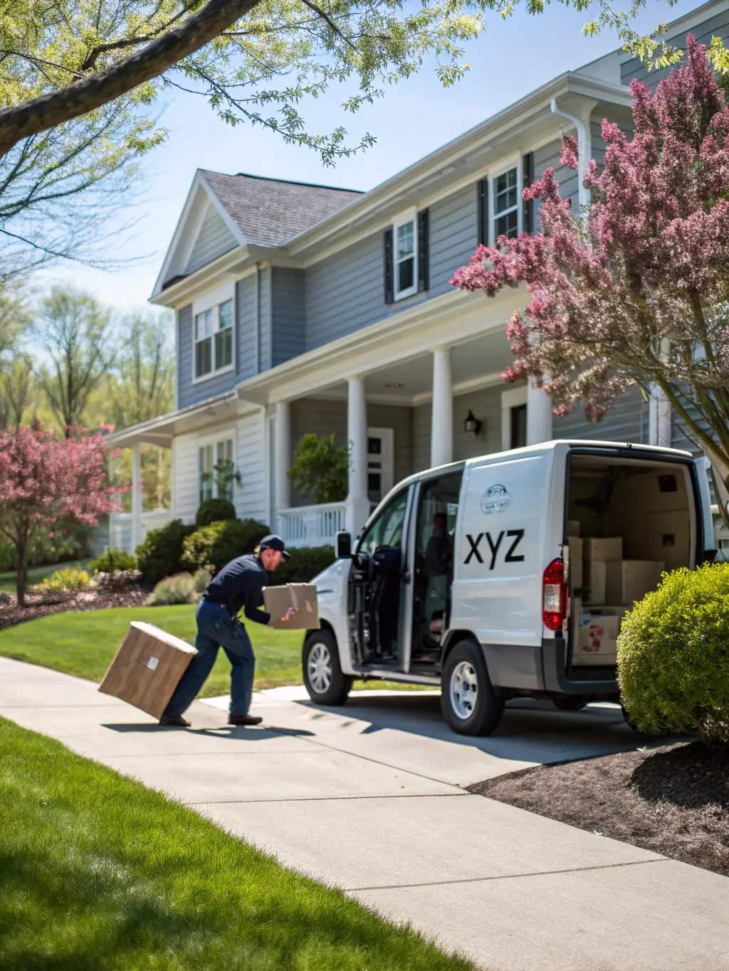 An image showcasing a delivery truck arriving at a customer's doorstep, representing DDP shipping. The image should convey convenience and reliability.