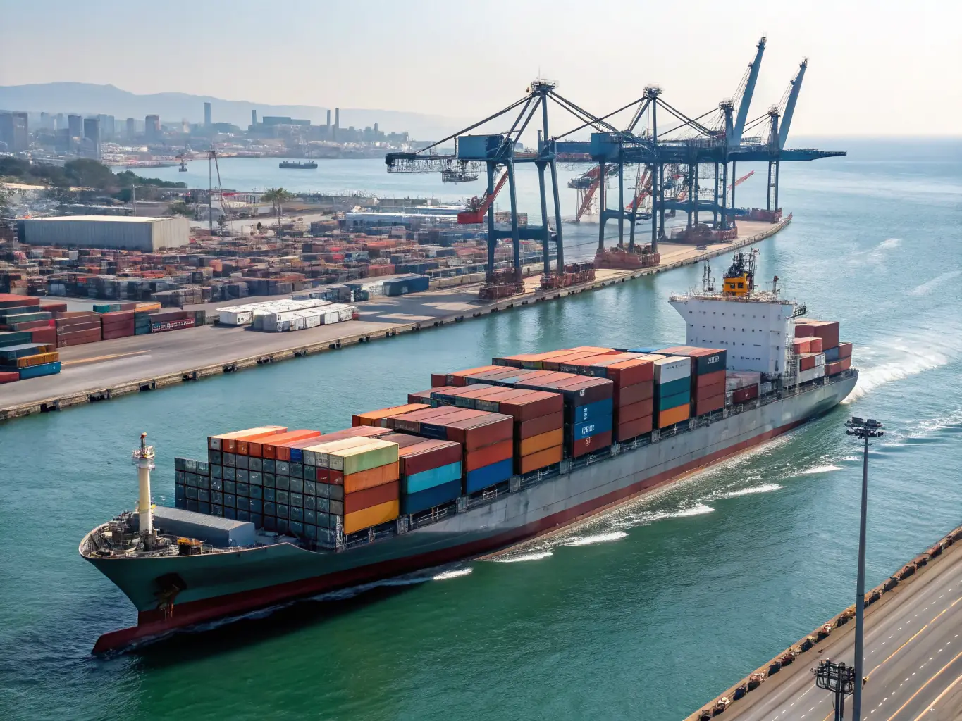 An image depicting a secure cargo container being loaded onto a ship, symbolizing the safety and security provided by cargo insurance.