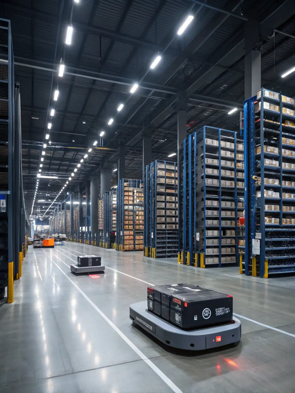 A modern, well-organized warehouse interior with goods neatly stacked on pallets, showcasing Exim Americas' warehousing capabilities.